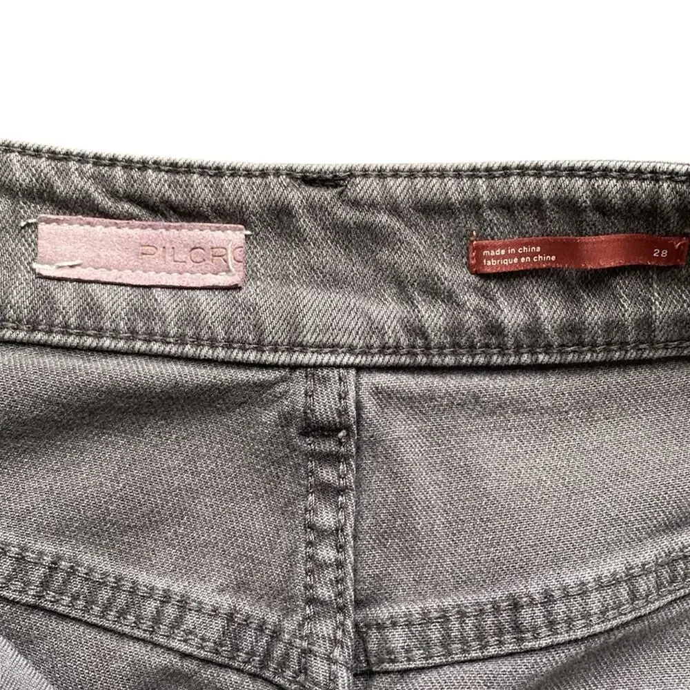 PILCRO AND THE LETTERPRESS Boyfriend Jeans Womens Sz 28 Grey Distressed Y2K